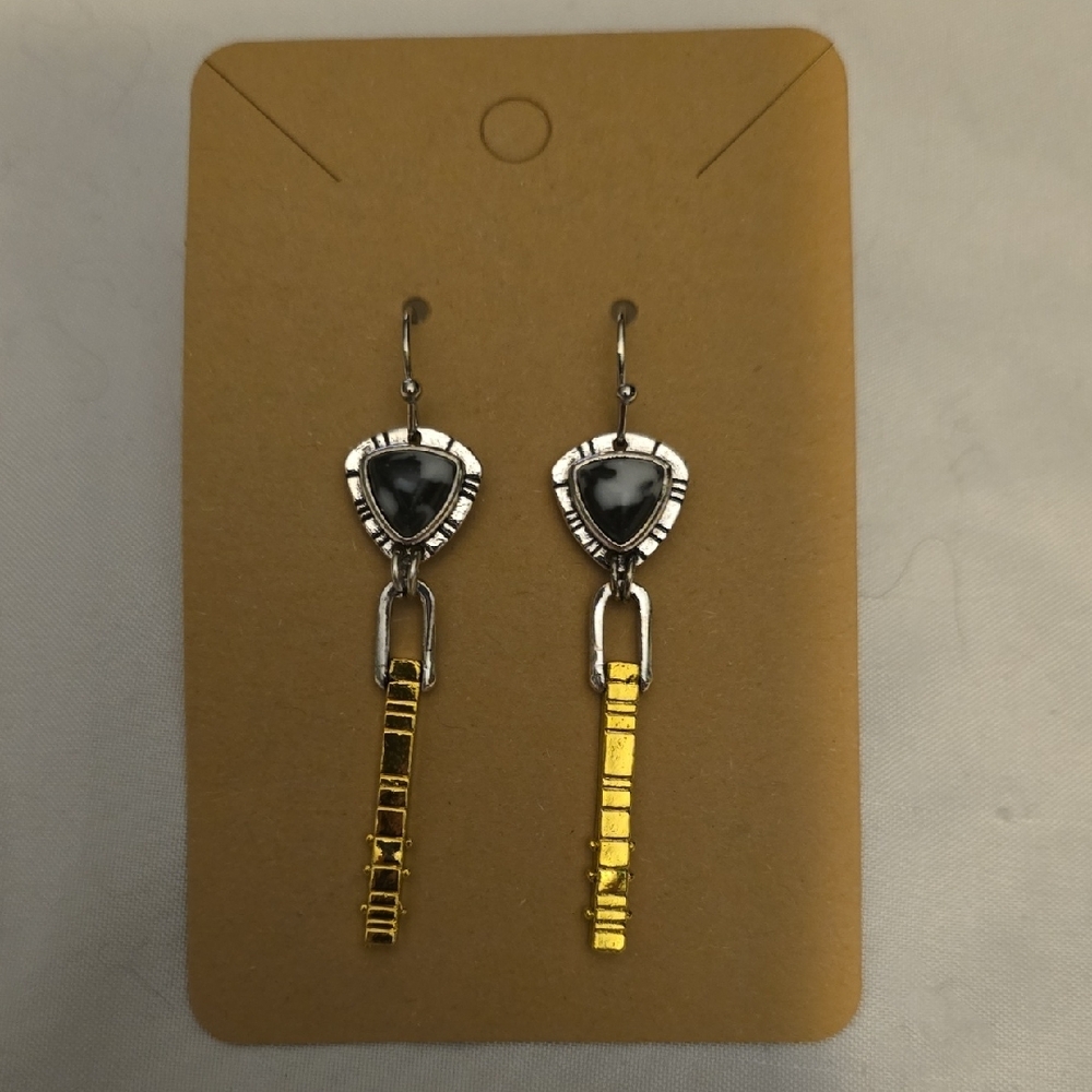 Elegant Silver and Gold Dangle Earrings